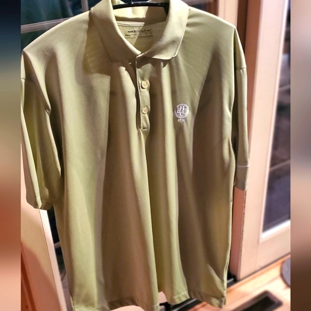 Nike Golf Fit Dry Polo Shirt Olive Green BHC 1921 Embroidered Logo Mens Large